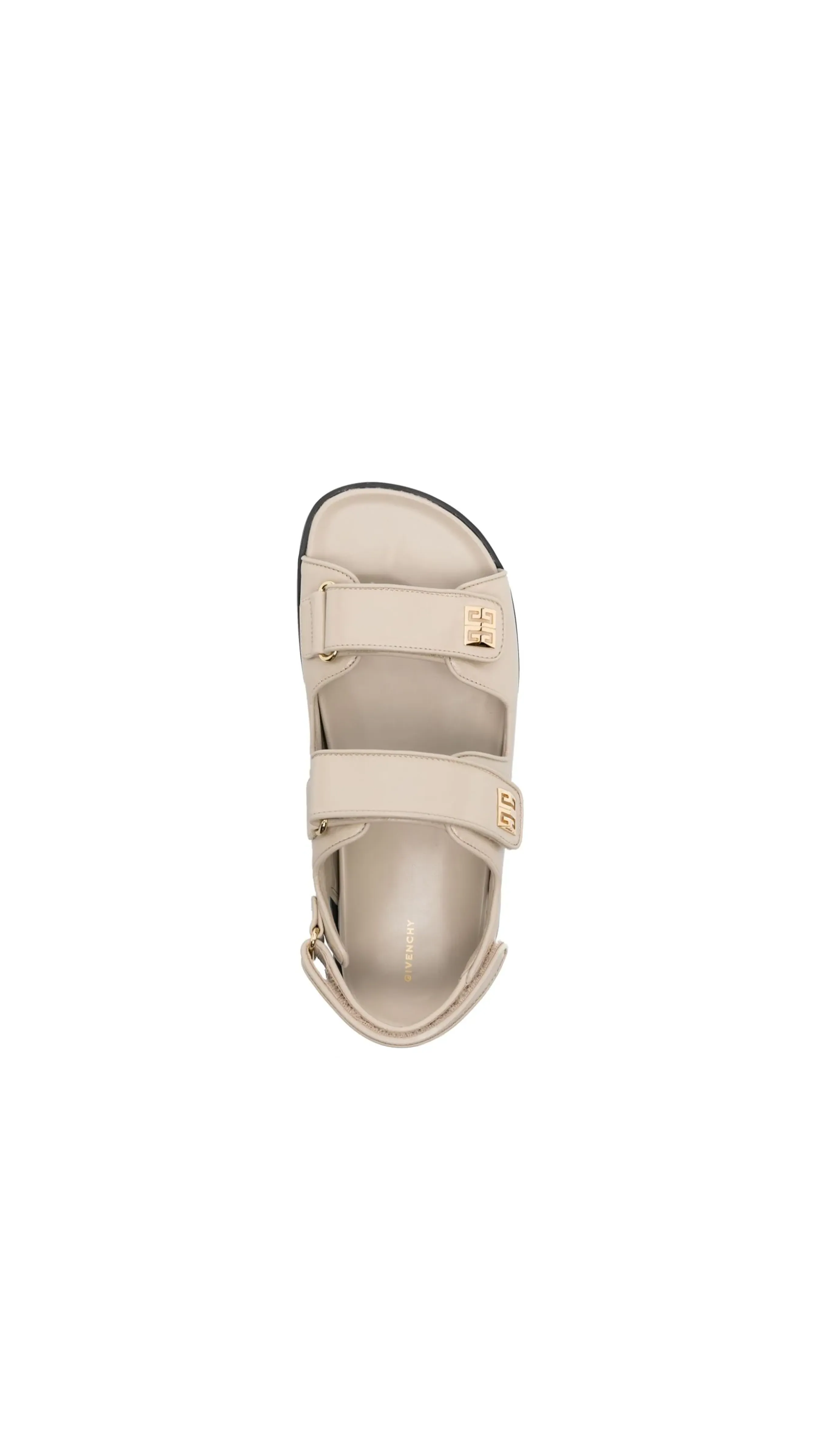 4G-plaque Leather Sandals - Beige