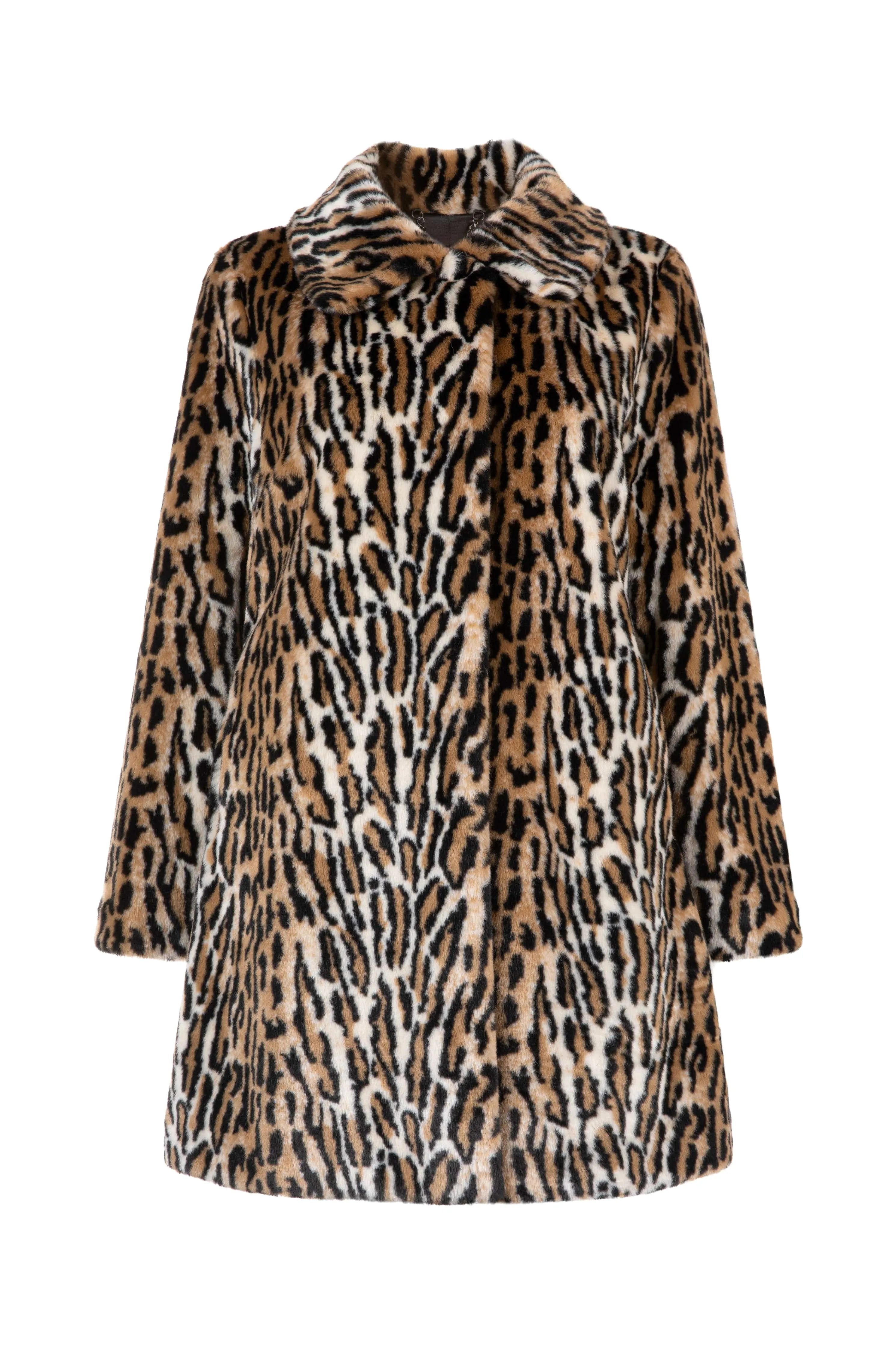 Adele Recycled Vegan Leopard Fur Coat | Brown