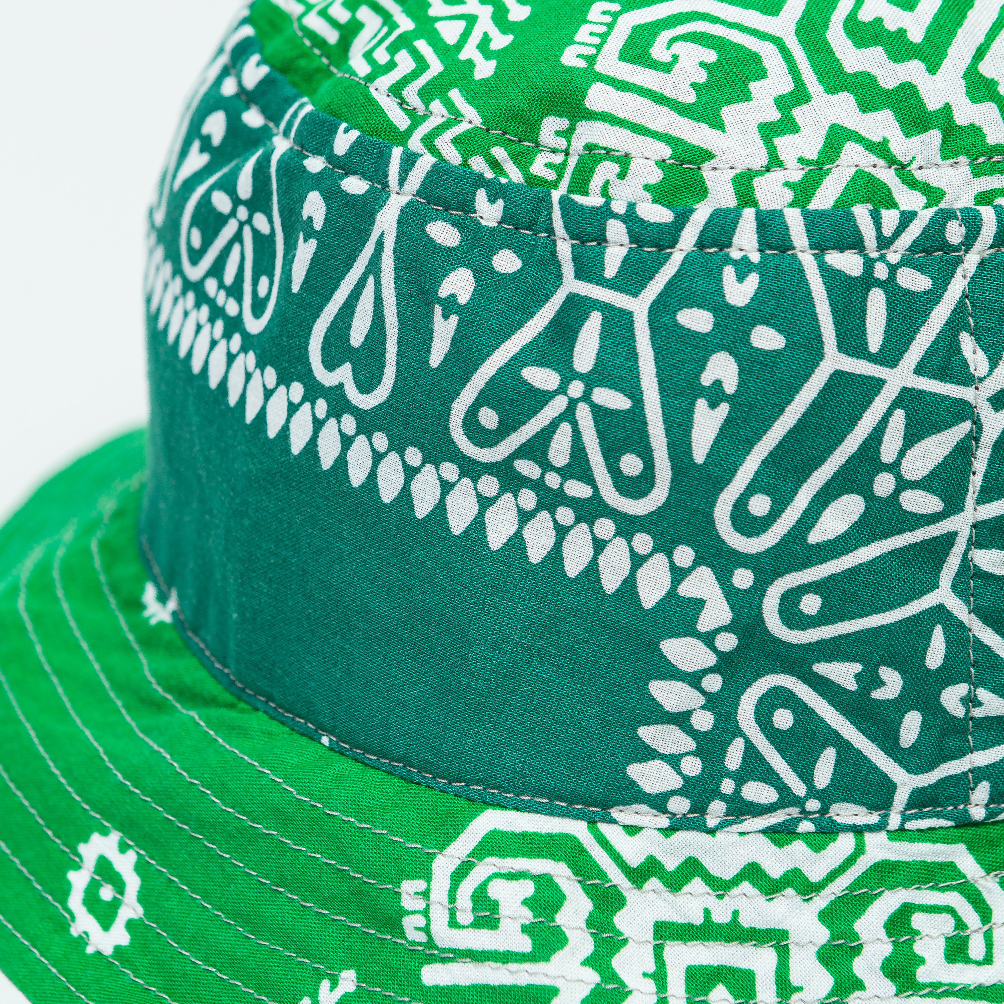 Bandana Patchwork BUCKET Hat (Short Brim) - Green