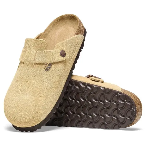 Birkenstock W' Boston Latte Cream, Suede Leather Sandals