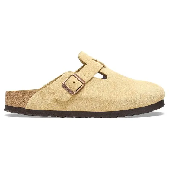 Birkenstock W' Boston Latte Cream, Suede Leather Sandals