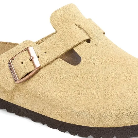 Birkenstock W' Boston Latte Cream, Suede Leather Sandals