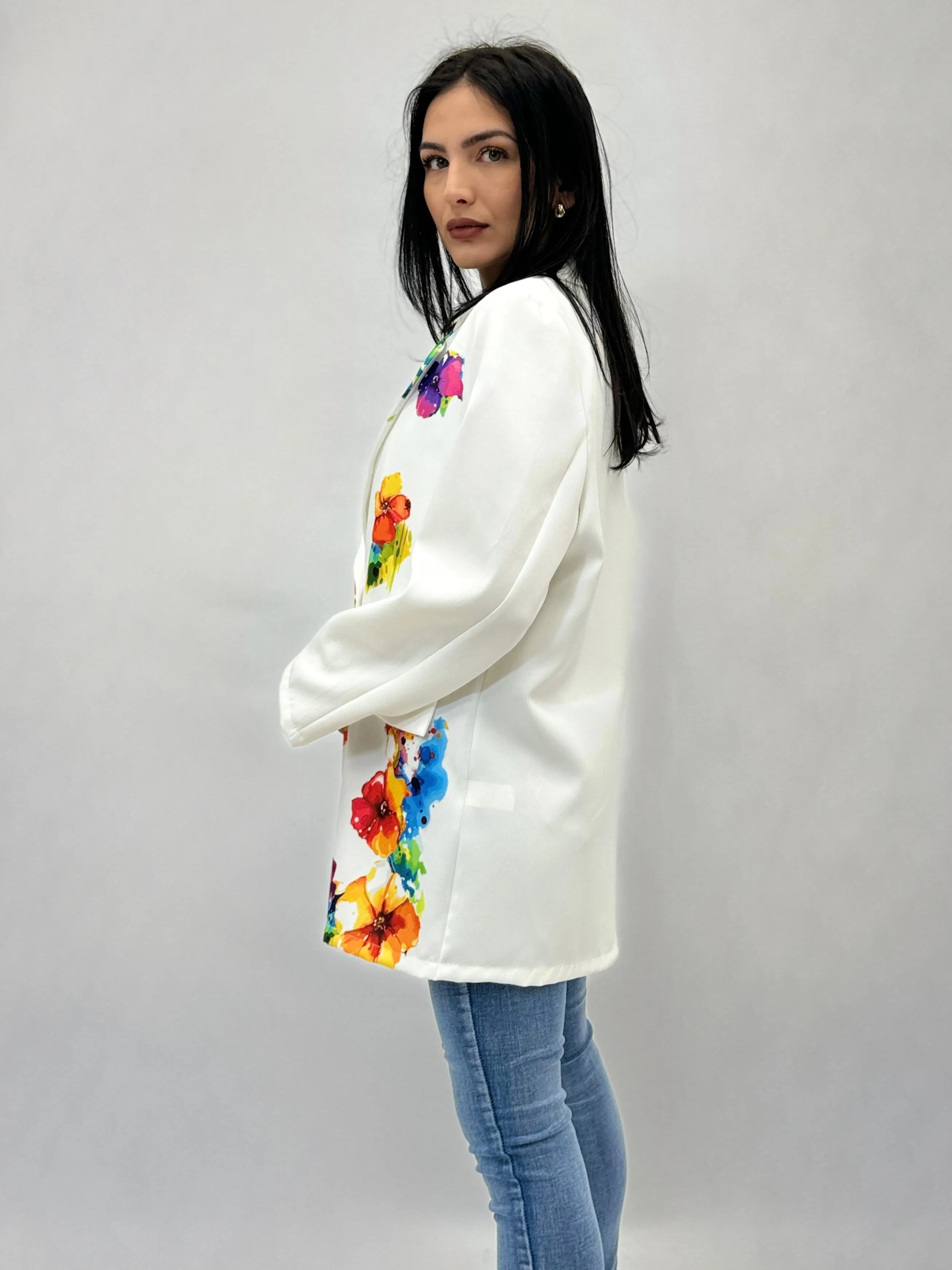 Blazer con fantasia fiori