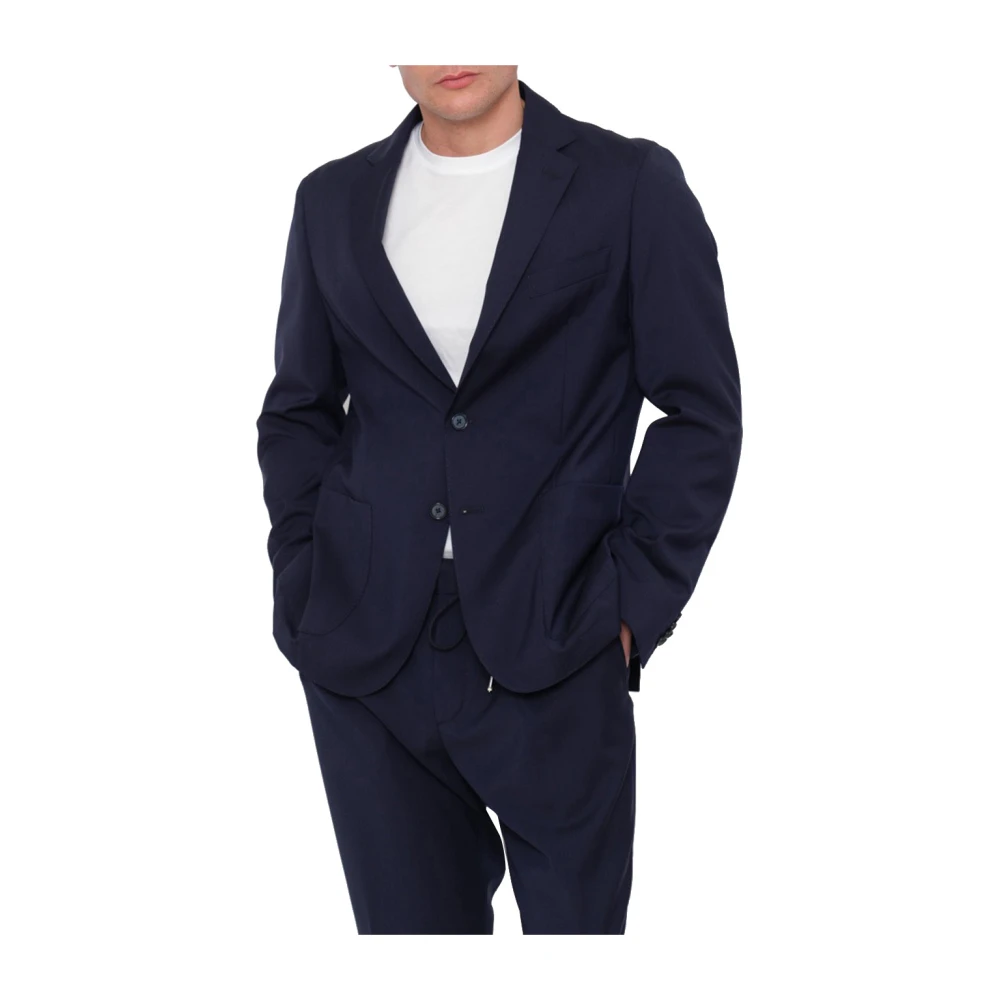 Blu Scuro Slim Fit Blazer Lana