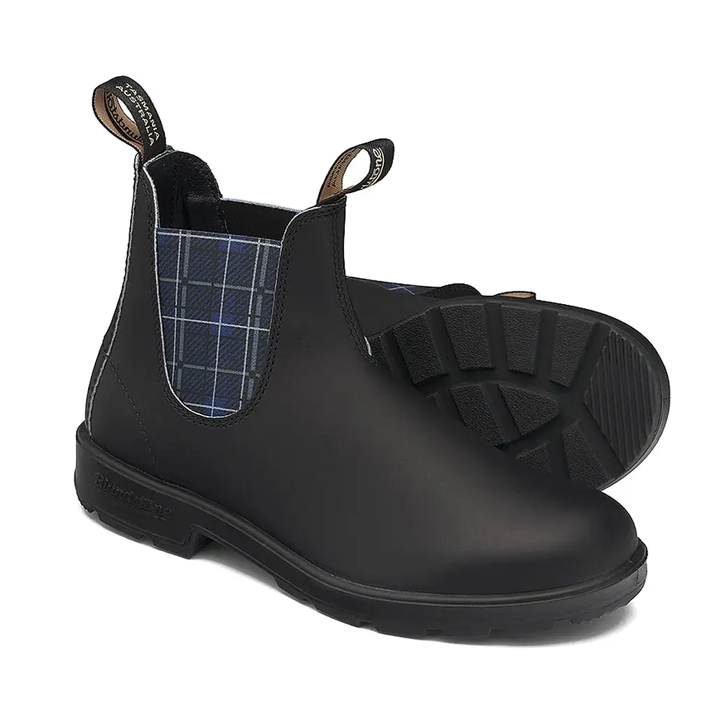 Blundstone #2102 - The Original Boot (Black/Navy Tartan Elastic)