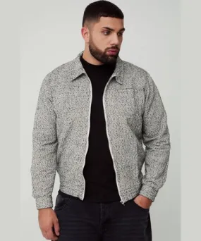 boohoo Mens Plus Textured Harrington Jacket