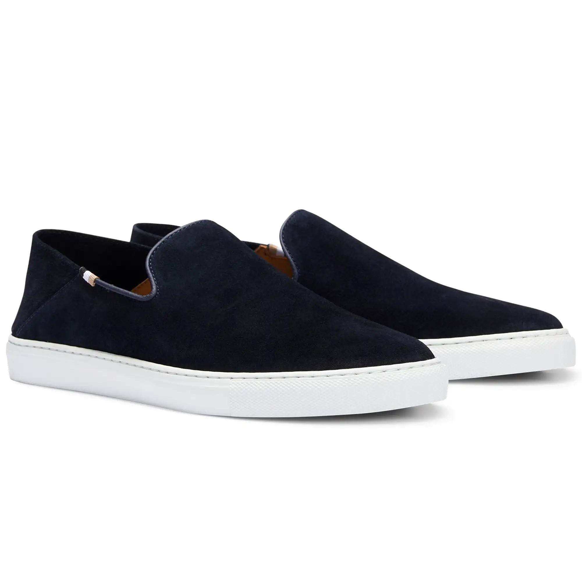 Boss Rey Slon Slip On Shoe - Dark Blue Suede