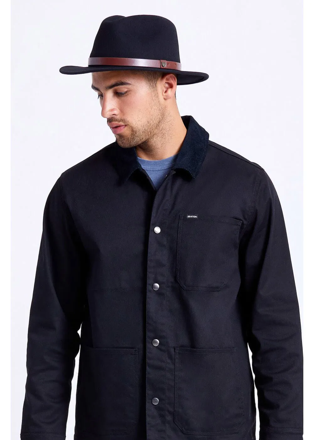 Brixton Messer Fedora Hat Black