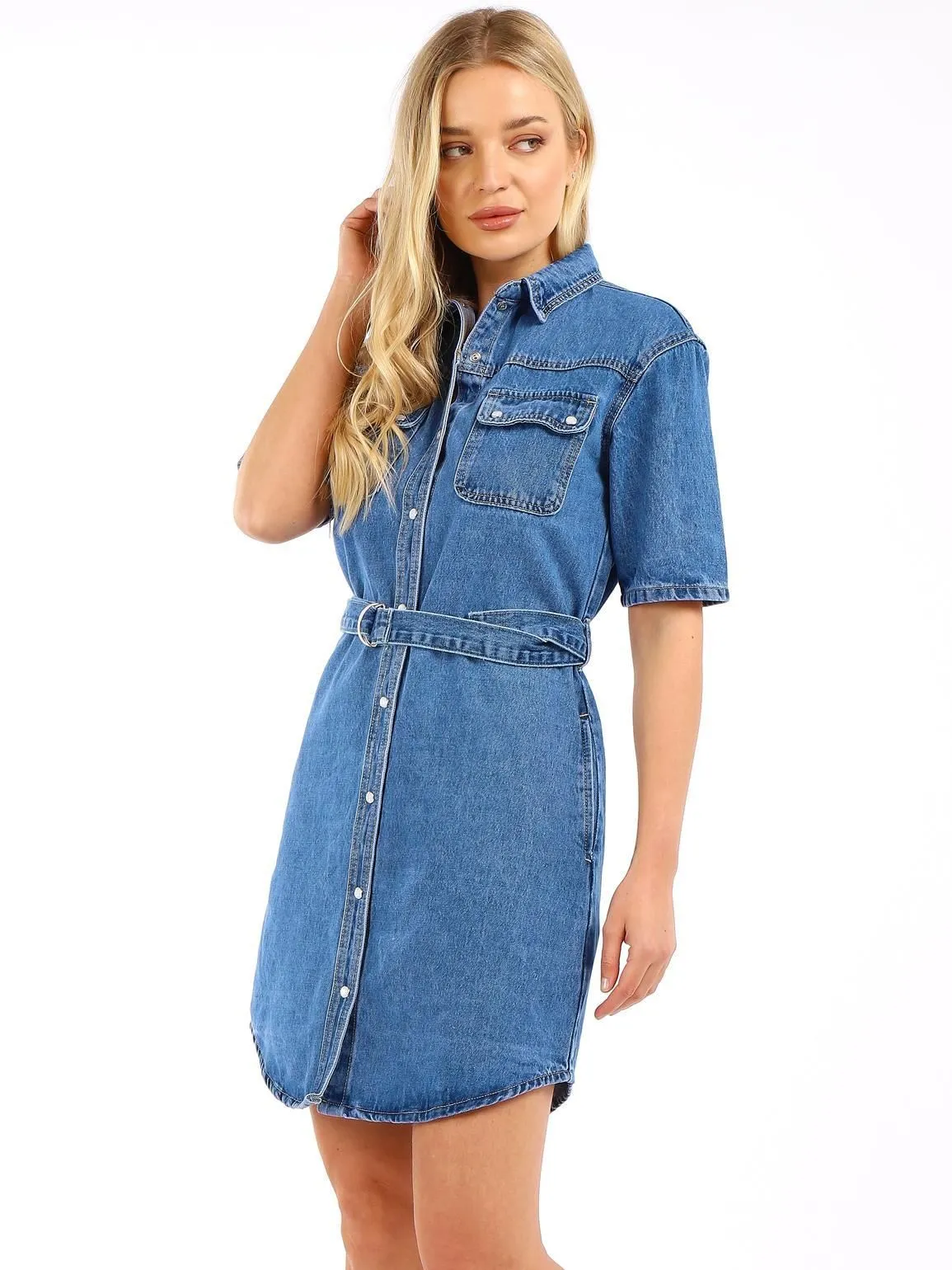 Casual Denim Shirt Dress, Uk Sizes 8 to 16