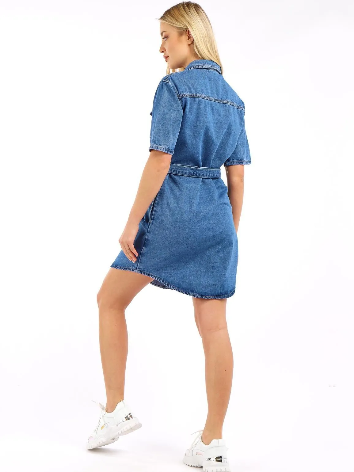 Casual Denim Shirt Dress, Uk Sizes 8 to 16