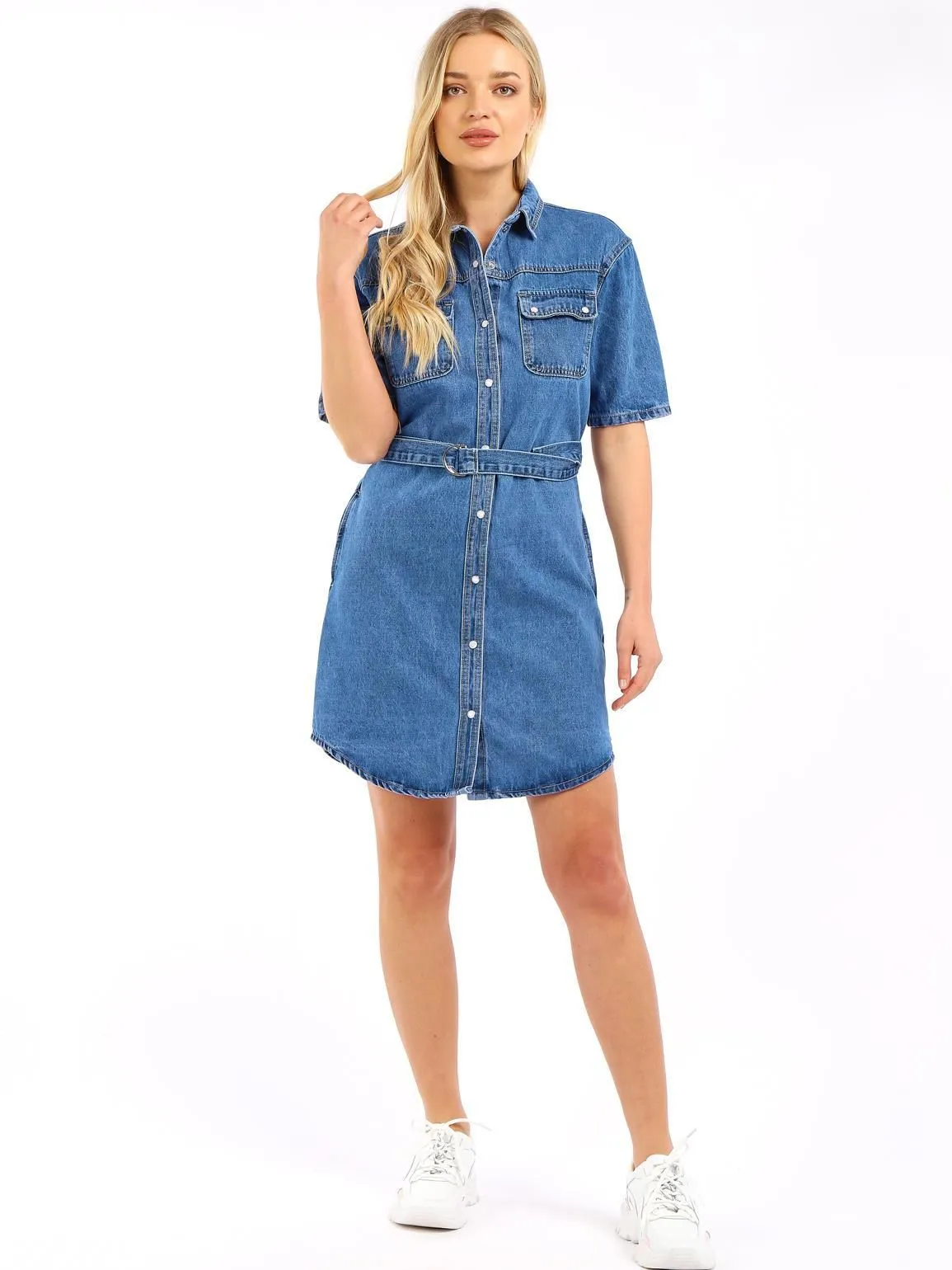 Casual Denim Shirt Dress, Uk Sizes 8 to 16