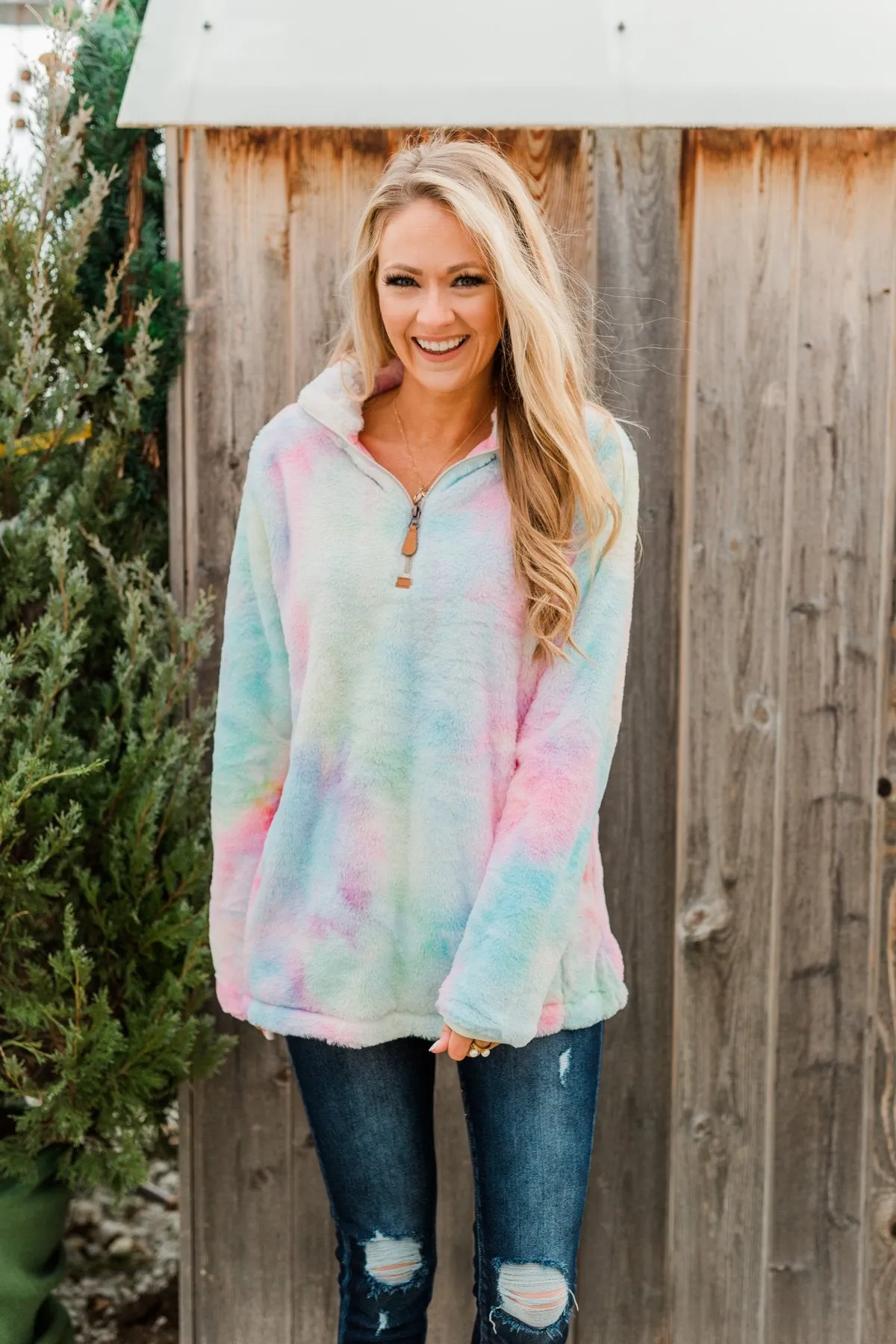 Caught By Love Tie Dye Sherpa- Multi-Color