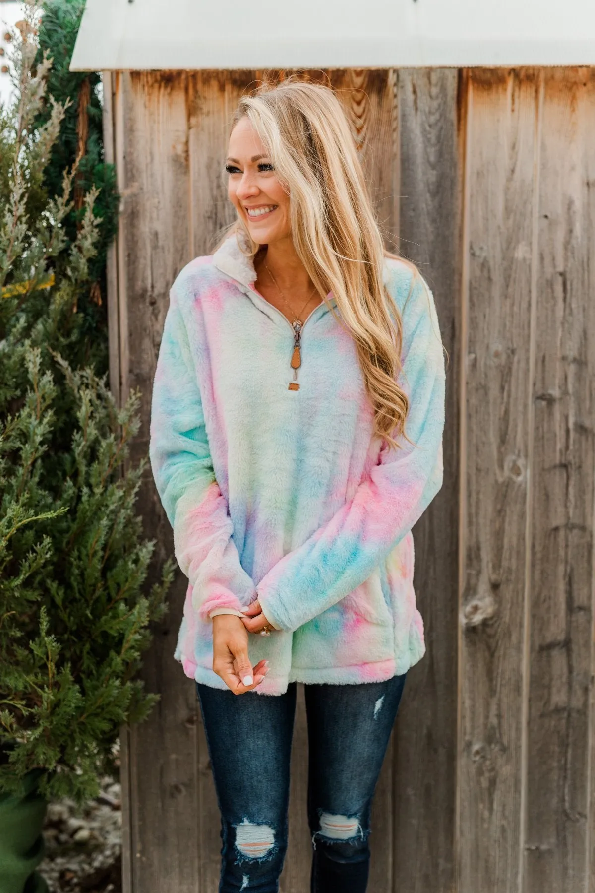 Caught By Love Tie Dye Sherpa- Multi-Color