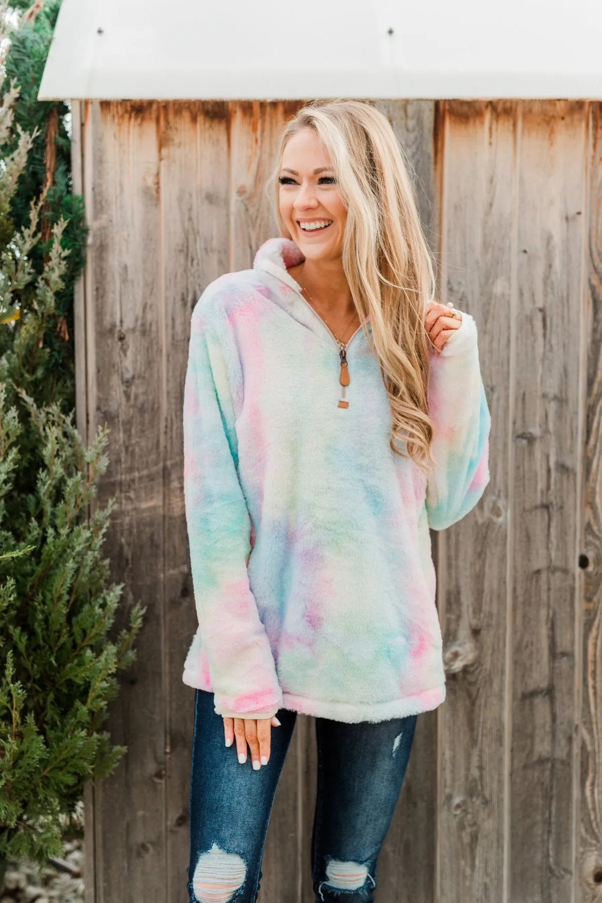 Caught By Love Tie Dye Sherpa- Multi-Color