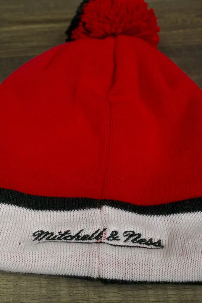 Chicago Bulls Oversized Throwback Style Mitchell and Ness Winter Beanie