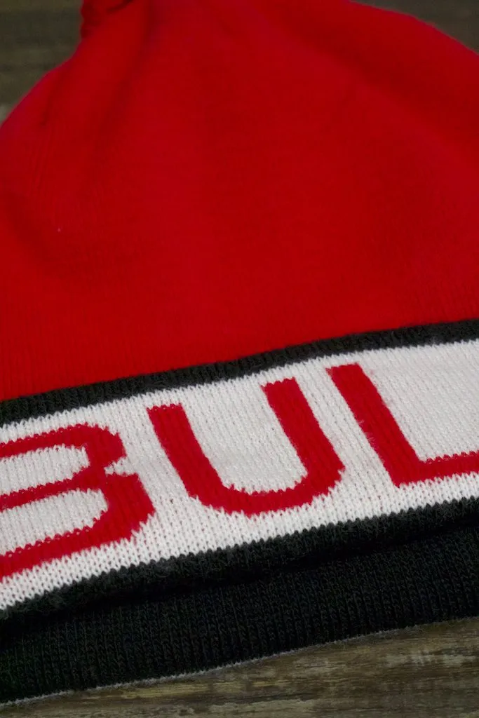 Chicago Bulls Oversized Throwback Style Mitchell and Ness Winter Beanie