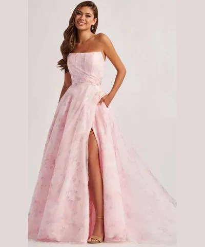 Colette By Daphne CL8635 - Floral Organza Prom Dress