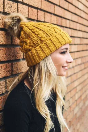 Comfy Cable Knit Pom Beanie - 4 Colors