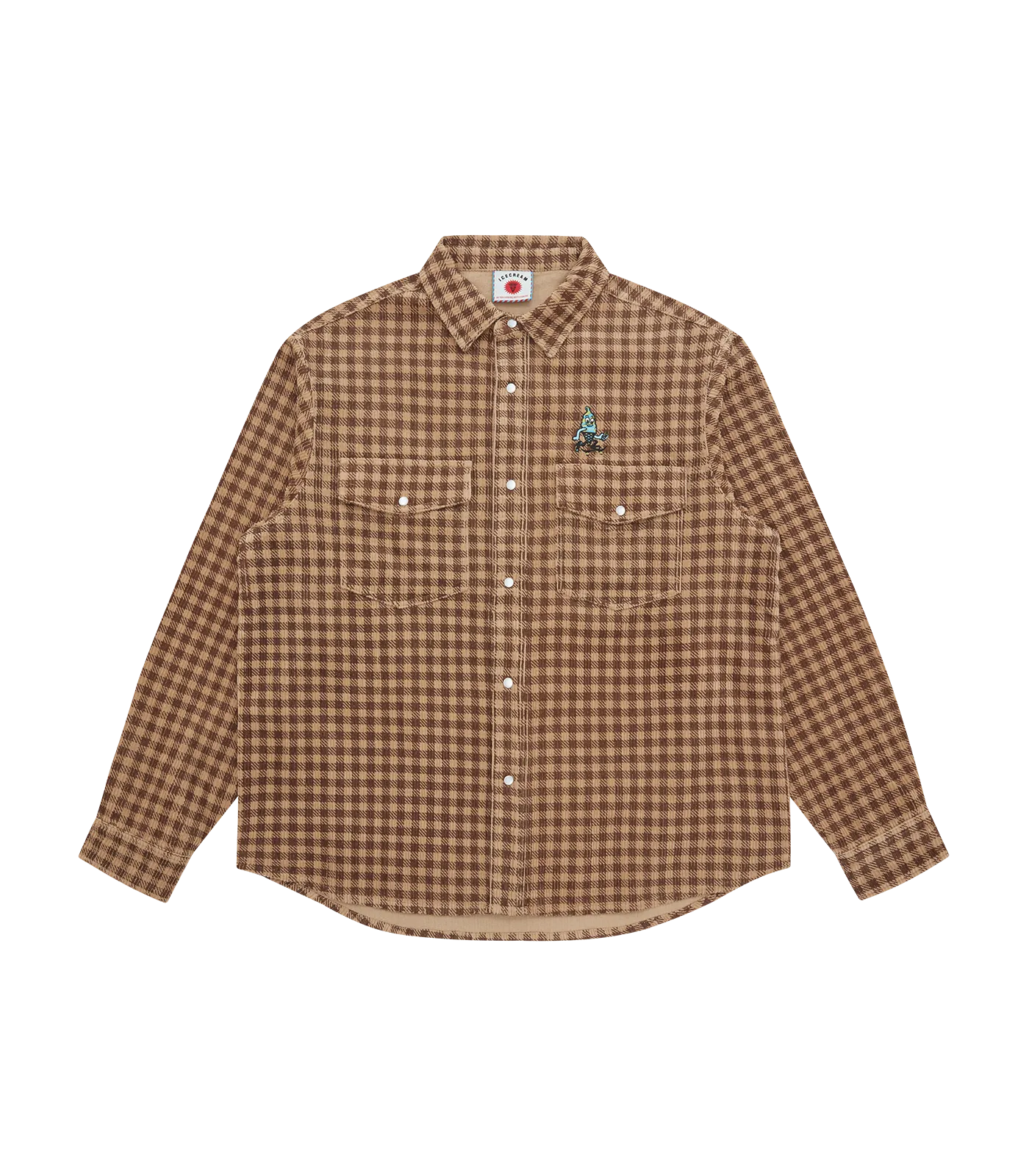 CORDUROY CHECK SHIRT - BROWN CHECK