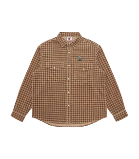 CORDUROY CHECK SHIRT - BROWN CHECK