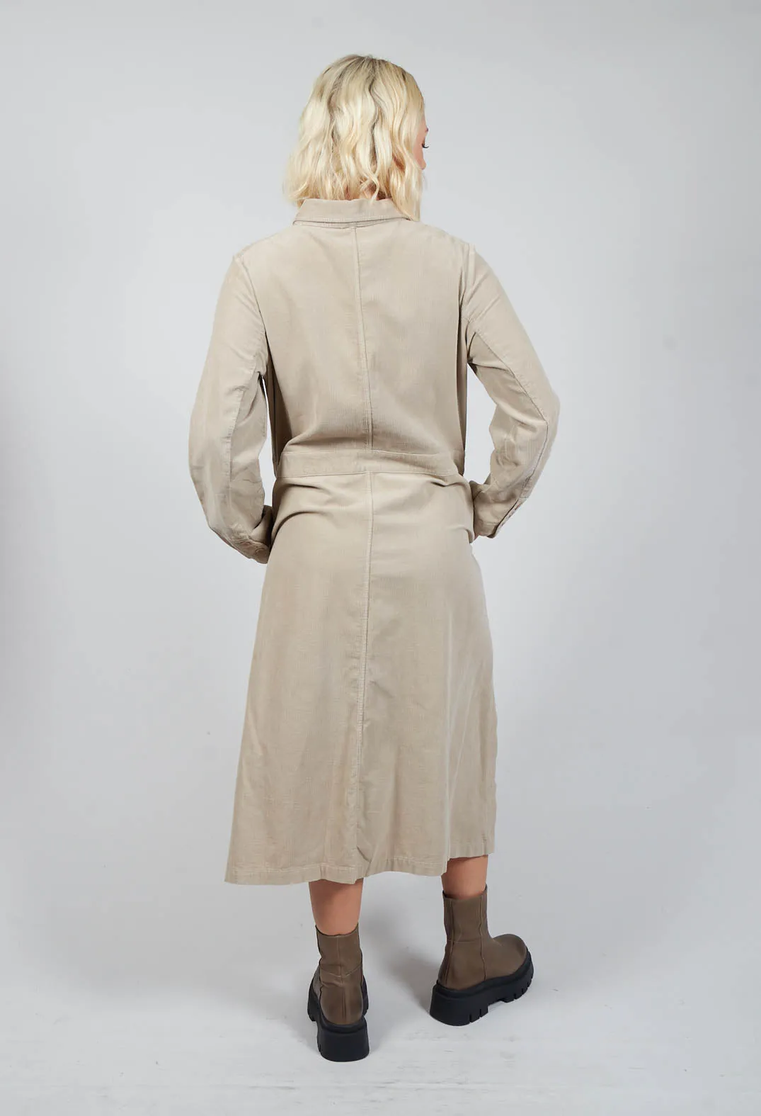 Corduroy Shirt Dress in Toison