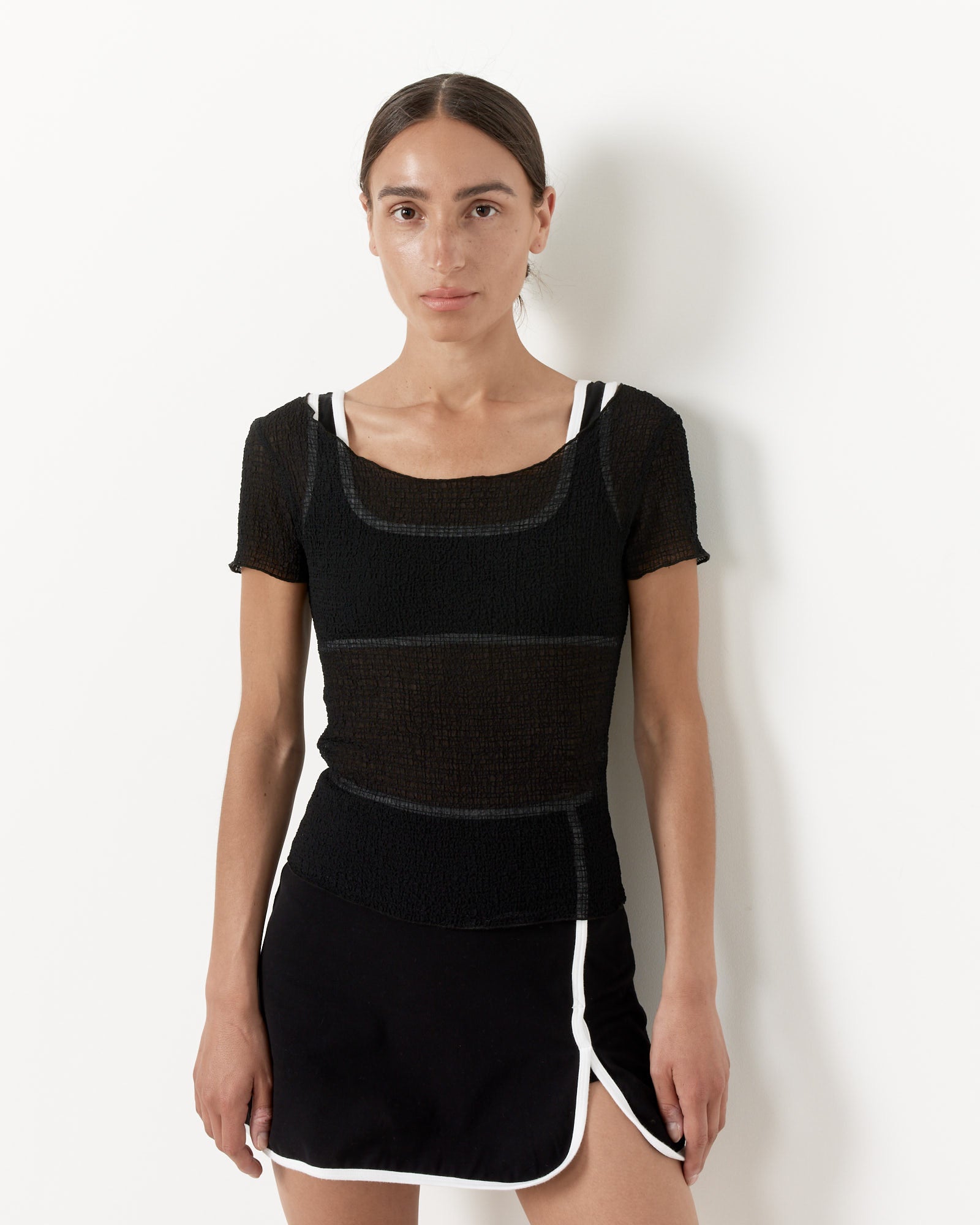 Crinkle Fresa Tee in Black