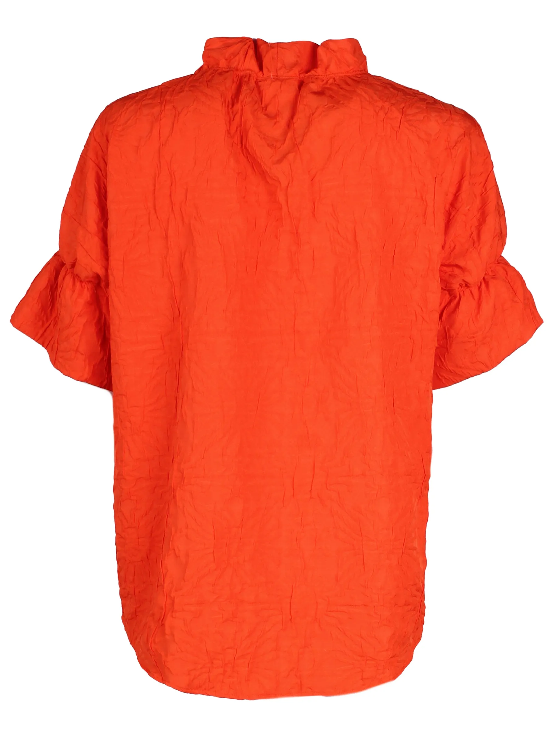 Crosby Top Orange Crushed Textured Jacquard