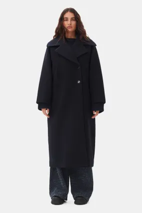 Dark Blue Wool Coat