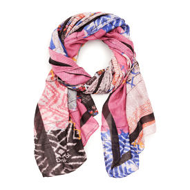 Desigual Patchwork Rectangular Foulard Scarf