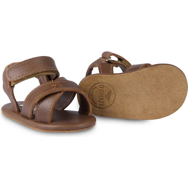 Donsje Amsterdam Tobi Cross Strap Classic Leather Sandals, Cognac