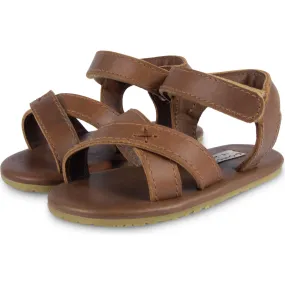 Donsje Amsterdam Tobi Cross Strap Classic Leather Sandals, Cognac