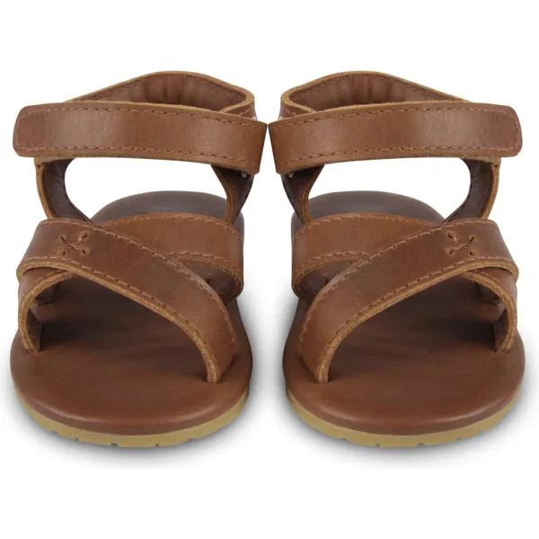 Donsje Amsterdam Tobi Cross Strap Classic Leather Sandals, Cognac