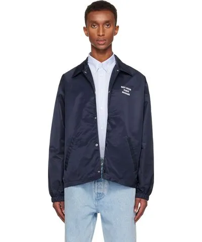 Drôle de Monsieur Navy 'La Veste Slogan' Coach Jacket