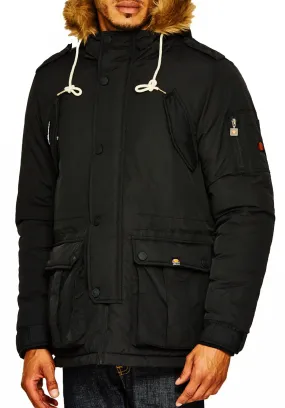 Ellesse Blizzard Padded Parka Jacket Anthracite