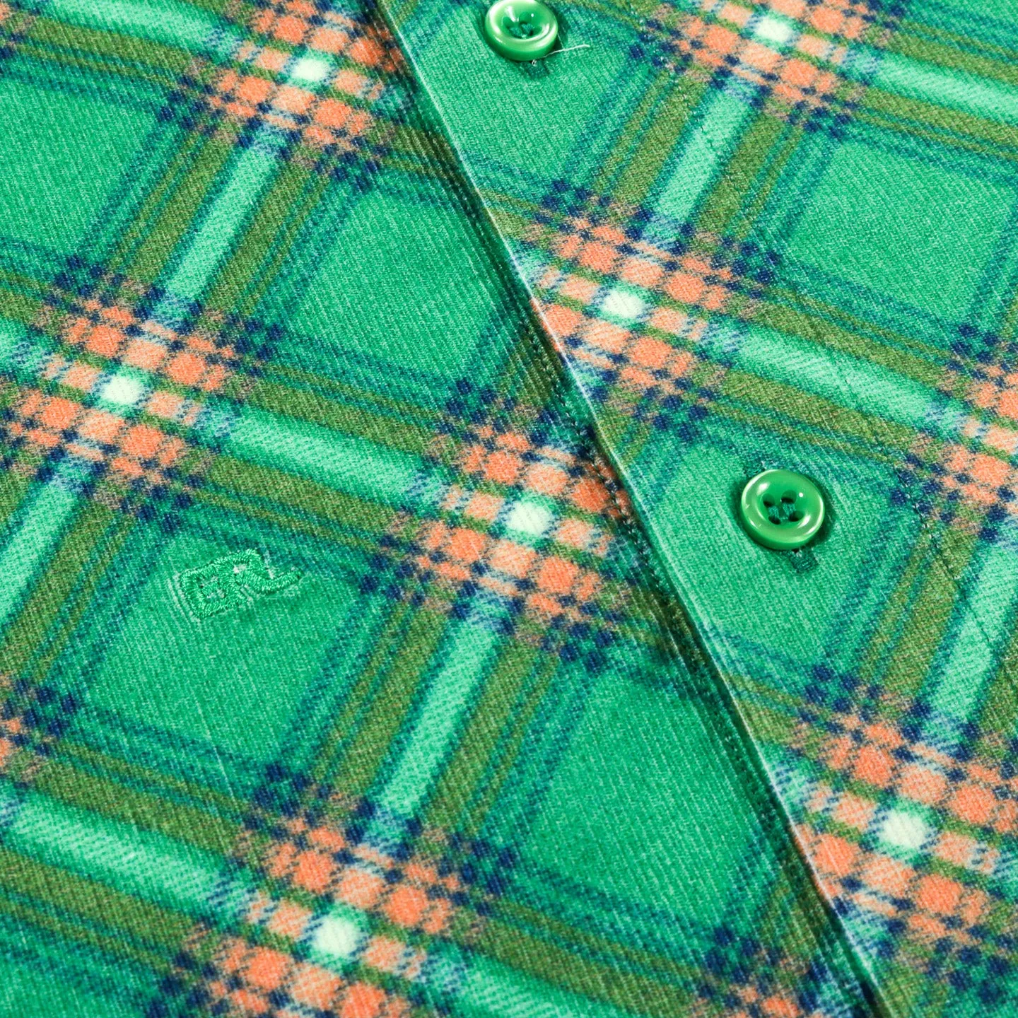 ERL PLAID CORDUROY SHIRT GREEN