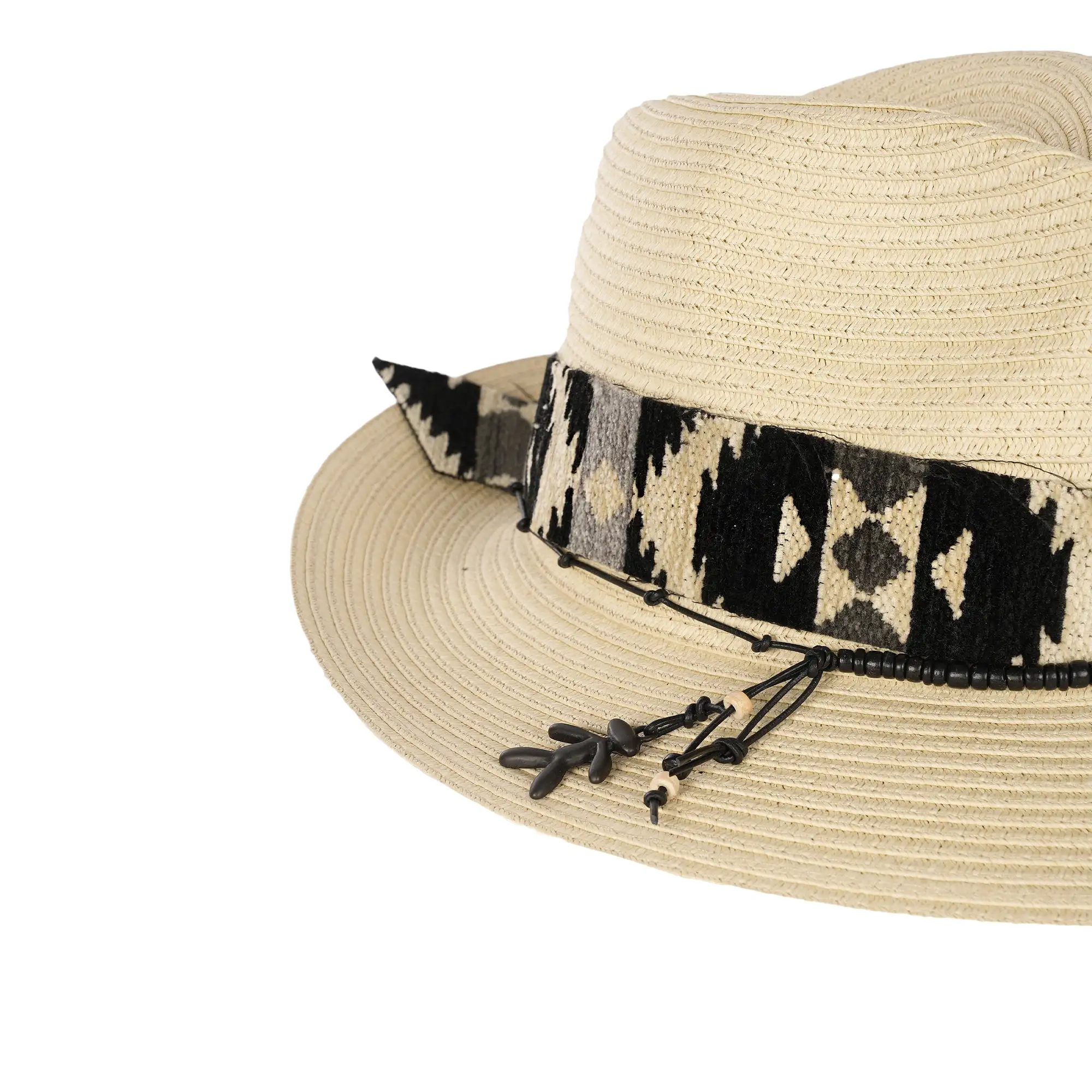 Ethnic Hat Natural Cellulose Beige