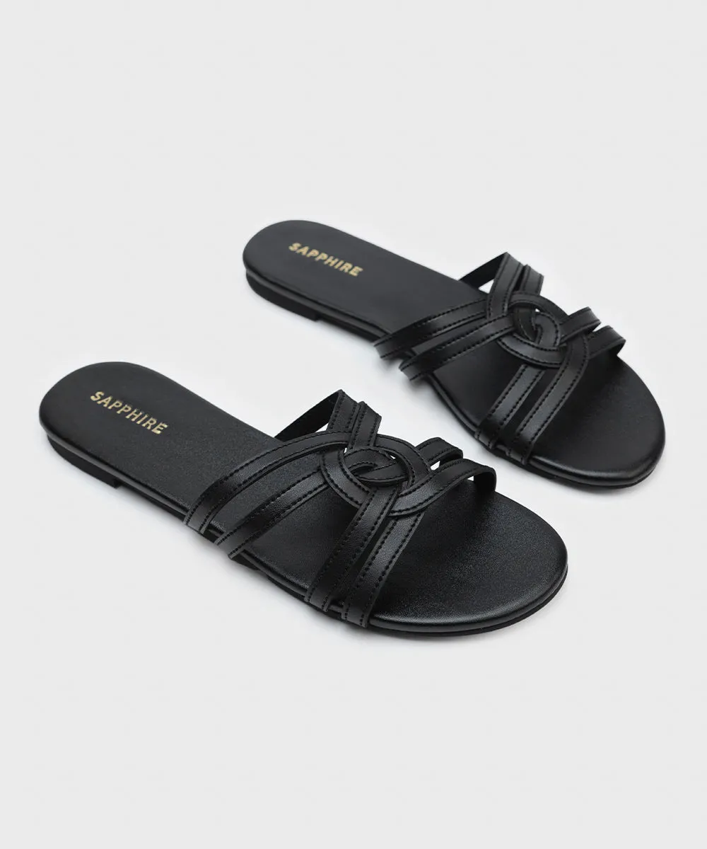 Faux Leather Slides