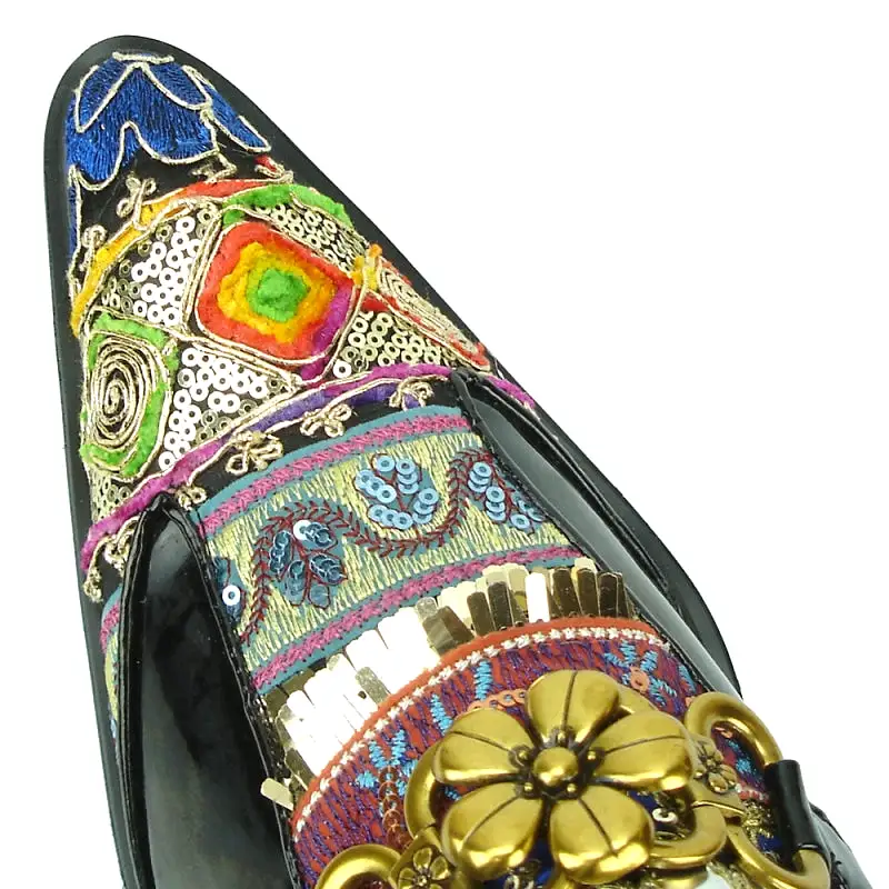 FI-7237 Black-Multicolor Slip On Fiesso by Aurelio Garcia