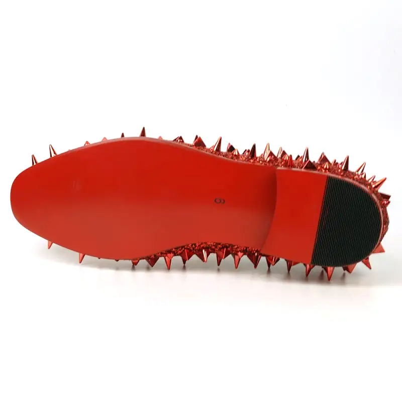 FI-7517 Red Glitter Red Spikes Slip on Loafer Fiesso by Aurelio Garcia