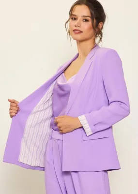 FINAL SALE - Lavender Striped Lining Welt Pocket Blazer