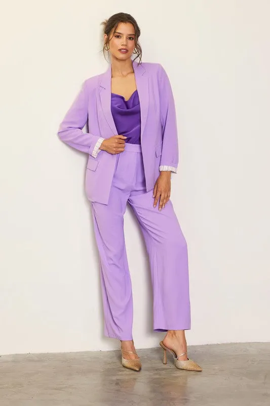 FINAL SALE - Lavender Striped Lining Welt Pocket Blazer