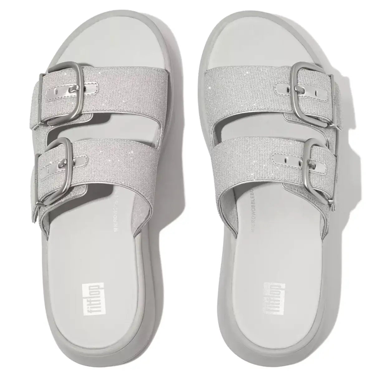 FitFlop Women's F-Mode Buckle Shimmer Silver