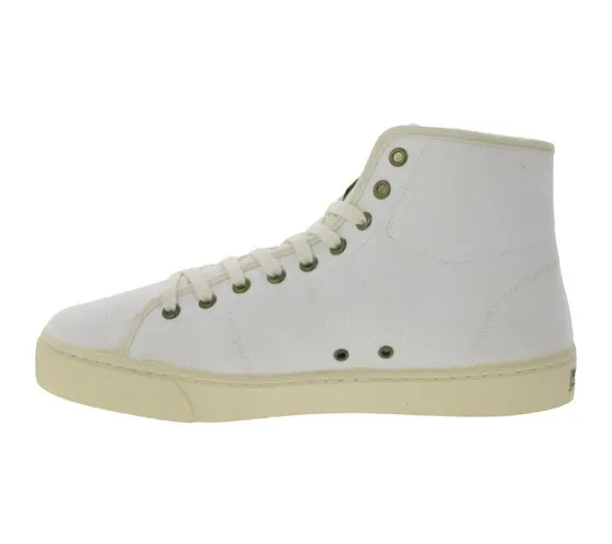 FLAMINGOS LIFE El Camino high-top sneakers fair and sustainable everyday shoes made of canvas made in Spain white/red