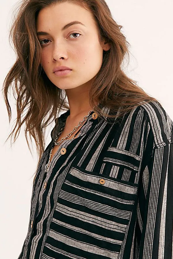 Free People Summer Breeze Stripe Pullover Blouse