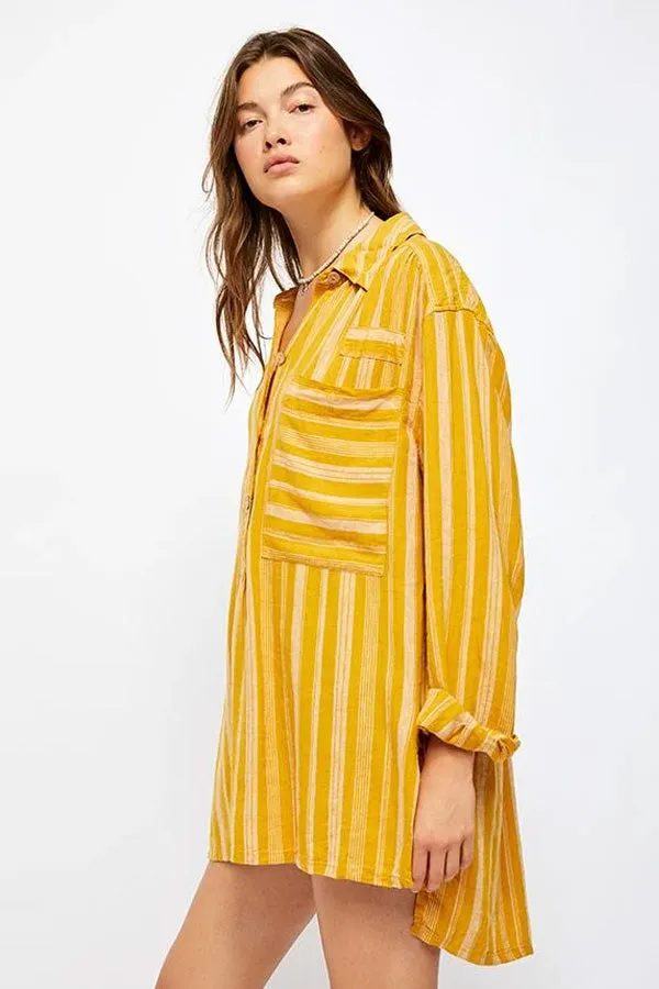 Free People Summer Breeze Stripe Pullover Blouse