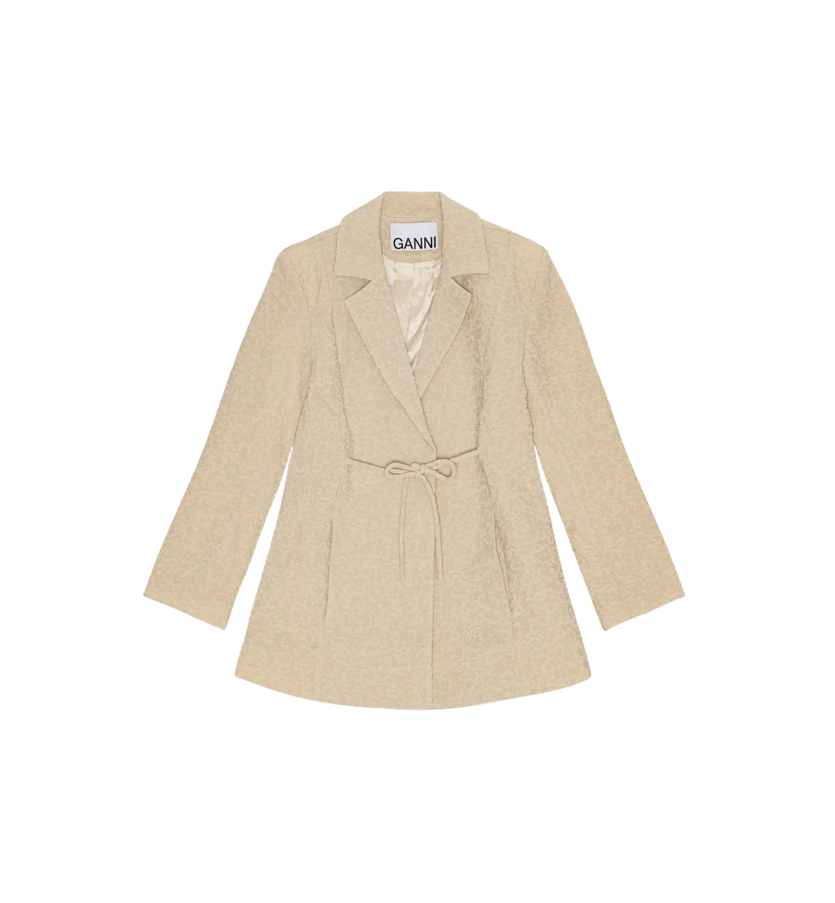 GANNI Textured Tiestring Blazer