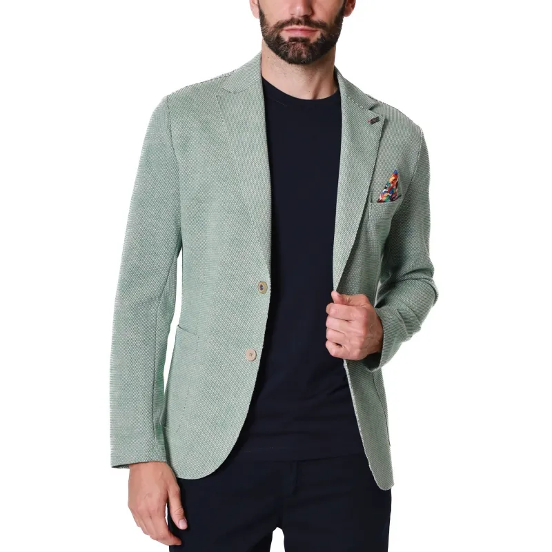 GIACCA BLAZER IN MISTO COTONE STRETCH, VERDE