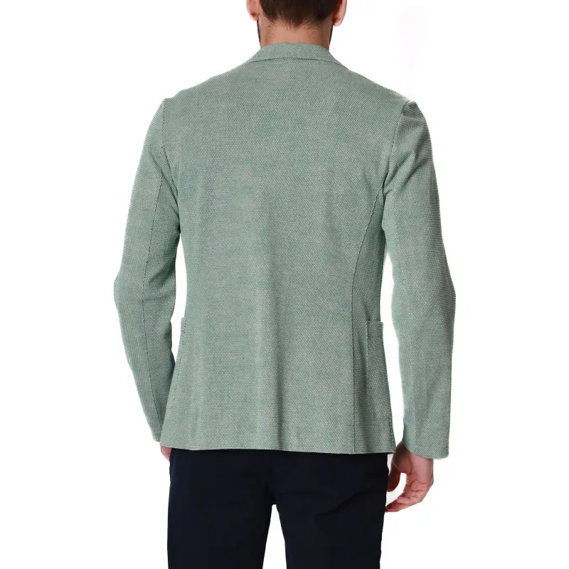 GIACCA BLAZER IN MISTO COTONE STRETCH, VERDE