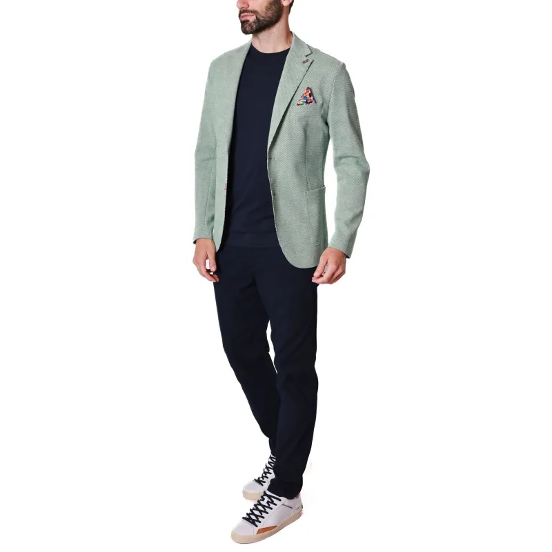 GIACCA BLAZER IN MISTO COTONE STRETCH, VERDE