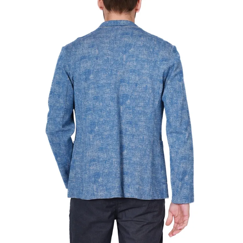 GIACCA BLAZER MONOPETTO IN MISTO COTONE STRETCH, BLUETTE